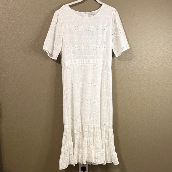 Hayden White Eyelet Midi Dress - Picture 7 of 11